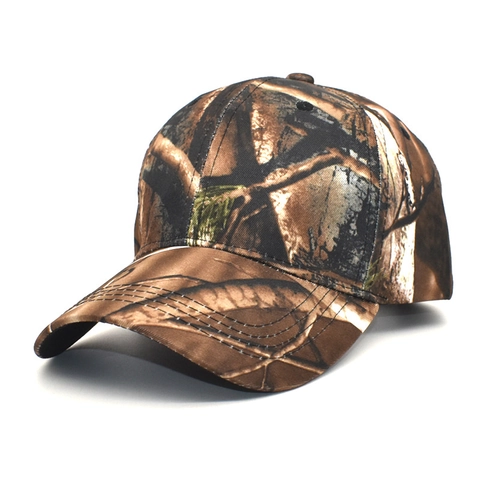 Camouflage Leaf Print Baseball Cap Polyester Sun Protection Adjustable Tactical Military Outdoor Hunting Hat Unisex