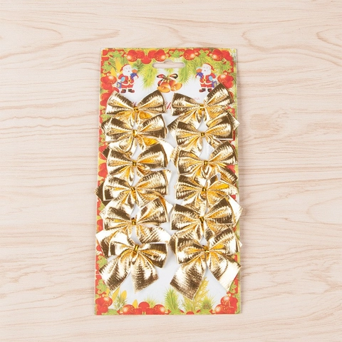 Christmas Tree Decoration Ribbon Bows For Festive Party Supplies Red Flocked Gold Silver Mini Bowknot Ornaments Gift Wrap Decor