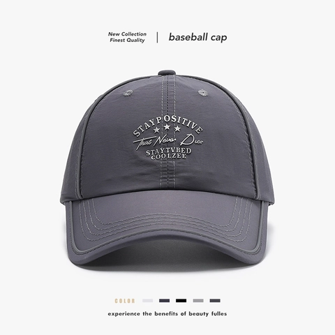 Baseball Cap Polyester Adjustable Sun Protection Breathable Letter Embroidered Casual Sports Hat For Men Women