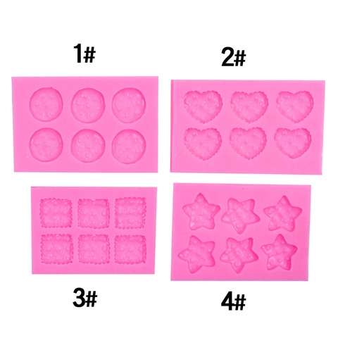 Molde De Silicona Para Galletas Corazón Estrella Redondo Cuadrado Forma Fondant Pastel Chocolate DIY Artesanía Arcilla Resina Decoración