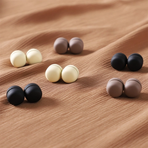 Matte Round Hijab Magnets For Women Alloy Strong Magnetic Scarf Buckle No-Snag Shawl Clip Brooch Accessories Daily Jewelry
