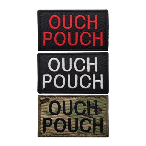 OUCH POUCH Tactical Morale Patch Embroidered Fabric Hook And Loop Badge For First Aid Medical Bag Outdoor Backpack
