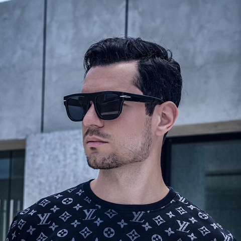 Oversized Square Sunglasses PC Frame PC Lens UV400 Protection Flat Top Fashion Outdoor Eyewear Men Women
