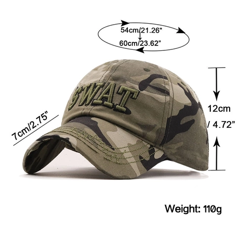 SWAT Bestickt Baseballkappe Reine Baumwolle Camouflage Taktisch Outdoor Sonnenhut Distressed Worn Style Verstellbar
