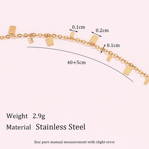 Minimalistische Vergoldete Edelstahl-Halskette Mit Rechteckigem Anhänger Für Damen Mode Geometrische Kette Schmuck Geschenk