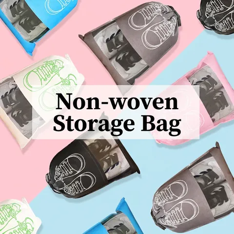 Shoe Storage Bags Non Woven Fabric With PVC Window Drawstring Dustproof Portable Travel Organizer Pouch