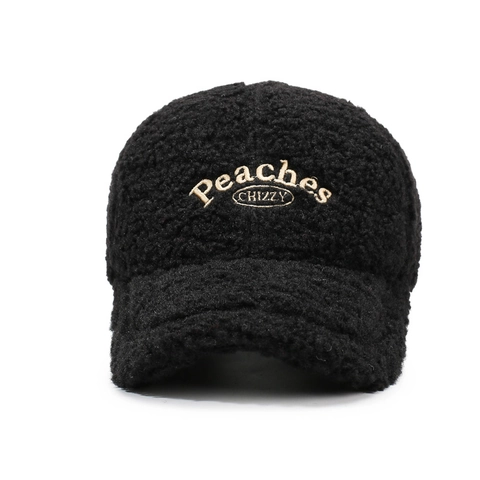 Cappello Da Baseball In Lana Di Agnello Lettere Ricamate Caldo Antivento Invernale All'aperto Moda Cappello Regolabile Per Donne