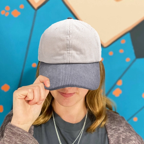 Minimalist Corduroy Color Block Baseball Cap For Women Men Vintage Outdoor Splicing Peaked Cap Adjustable Casual Dad Hat