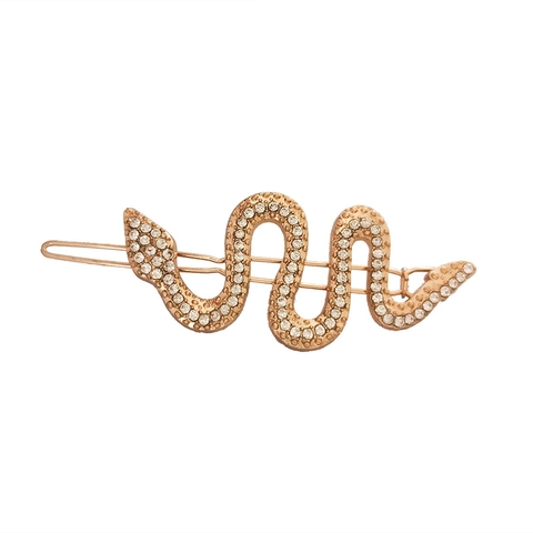 Snake Shaped Alloy Hair Clip Textured Punk Style Side Hairpin Alternative Headwear For Women