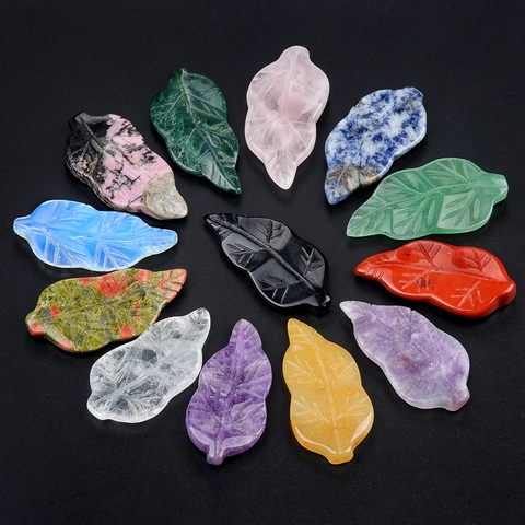 Natural Crystal Agate Edelstein Blattform Carving Charms Für DIY Schmuckherstellung Heilsteine Anhänger Zubehör