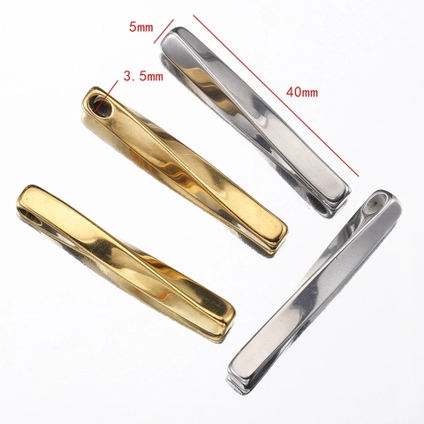 Colgante Mobius Twist De Acero Inoxidable Espiral Tira Larga Geométrica Accesorios Para Hacer Joyas DIY Para Collar