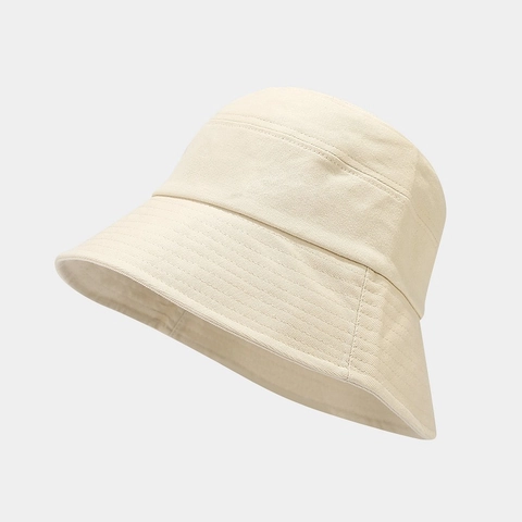 Cotton Canvas Bucket Hat Sun Protection UV Protection Simple Solid Color Summer Outdoor Travel Sun Hat For Women Men