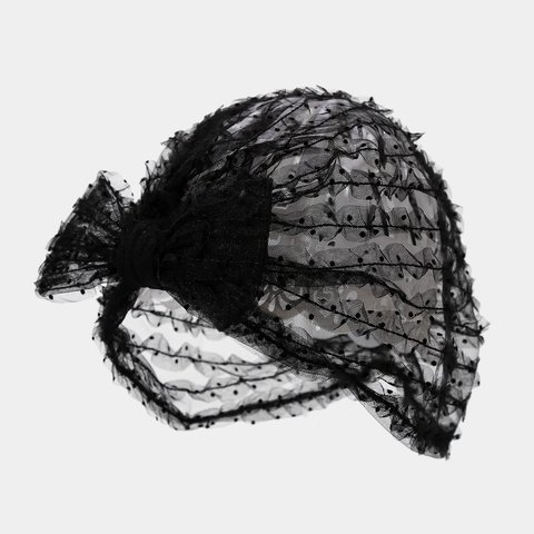 Cappello Turbante Neonato Rete Pois Grande Fiocco Traspirante Fascia Elastica Per Capelli Bambini Ragazze Carino