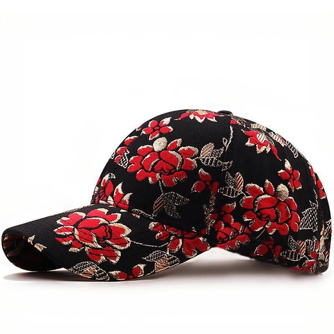 Floral Baseballkappe Baumwolle Jacquard Stickerei Goldfaden Hip Hop Retro Ethno-Stil Verstellbar Dad Hat Unisex