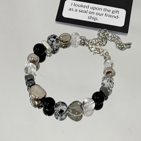 Crystal Beaded Bracelet With Heart Butterfly Moon Charms Synthetic Cat Eye Stone Adjustable Chain Fashion Jewelry For Women