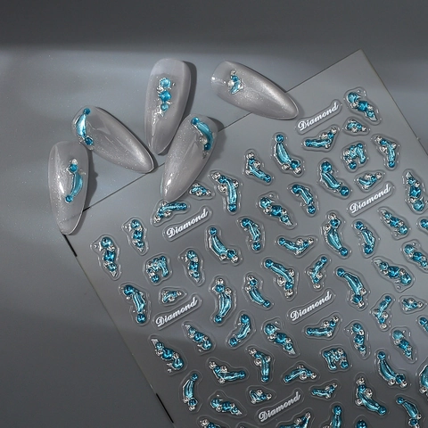 Relief Nagelkunst Aufkleber Geprägte Edelstein Strass Kleber DIY Maniküre Wasserdicht Böhmisch Vintage Dekor Damen