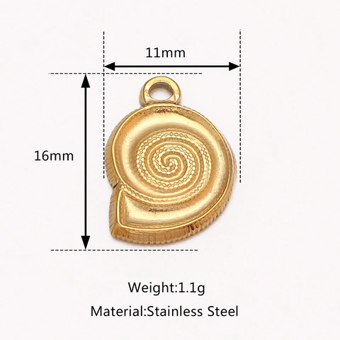 Spiral Conch Shell Charms Stainless Steel Sea Shell Pendants For DIY Necklace Bracelet Jewelry Making Accessories