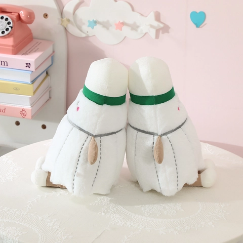 Creative Badminton Plush Toy Shuttlecock Stuffed Doll Soft White Plushie With Corduroy Limbs For Kids Girls Home Decor