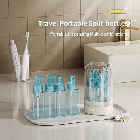 Botellas Dispensadoras De Viaje Plástico Portátiles Antifugas Spray Bomba Para Loción Tónico Cuidado Compactas Recargables