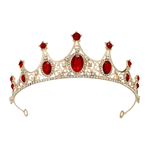 Vintage Baroque Crystal Crown Tiara Alloy Rhinestone Headband For Girls Princess Birthday Party Wedding Accessories