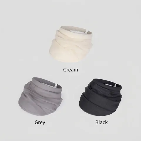 Women Organza Open Top Sun Hat Wide Brim UV Protection Ruched Elegant Summer Beach Visor Headband Style