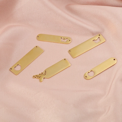 Hollow Heart Butterfly Rectangular Bar Pendants 304 Stainless Steel Double Hole Connectors DIY Jewelry Making Findings