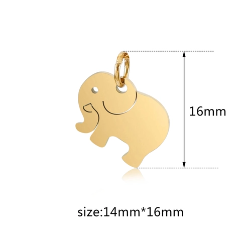 Elephant Pendant Charms Stainless Steel Mirror Polished Cute Animal DIY Jewelry Making Findings
