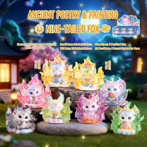 Blind Box Negenstaartige Vos Speelgoed Mythologische Hars Ornament Bureau Decoratie Chinese Stijl Schattig Figuur