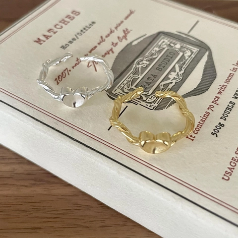 Anello A Cuore Intrecciato In Argento Sterling 925 Regolabile Aperto Gioielli Minimalisti Per Donne