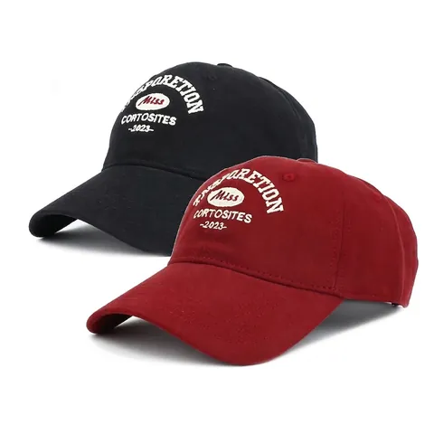 Embroidery Cotton Baseball Cap Adjustable Large Head Circumference Vintage Sun Protection Hat For Men Women