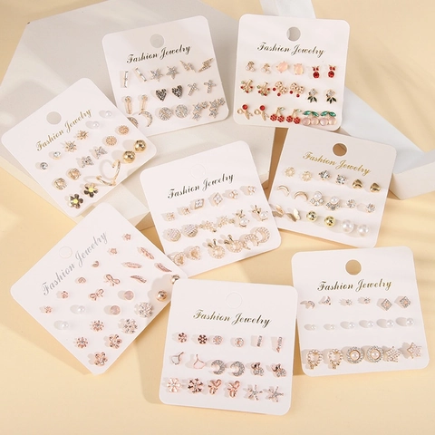 Orecchini A Lobo In Lega Con Perno Per Orecchini Imitazione Perla Artificial Strass Forme Carine Stile Coreano Per Donne