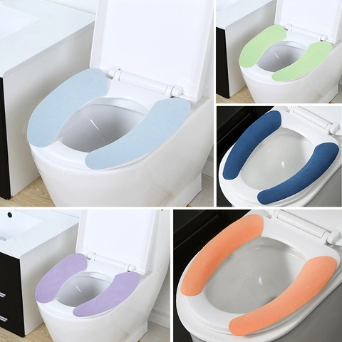 Copriwater Cuscinetti Morbida Flanella Caldo Lavabile Autoadhesivo Universale Ritagliabile Bagno Casa