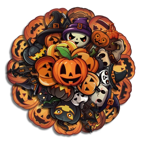 Halloween Aufkleber Selbstklebend Kürbis Fledermaus Geist Cartoon DIY Scrapbooking Dekorativ Für Kinder Party Geschenk