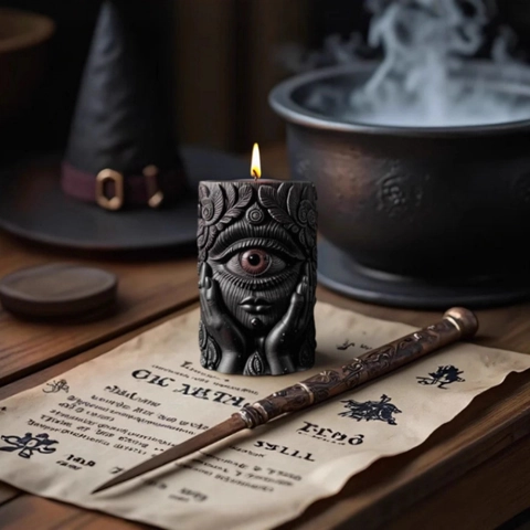 Mysterious Eye Heart Silicone Candle Mold 3D Gothic Hands Design DIY Craft Tool For Resin Soap Making Halloween Decor
