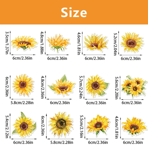 Sunflower Cupcake Toppers Paper Decorative Cake Picks For Birthday Party Wedding Watercolor Floral Dessert Ornaments