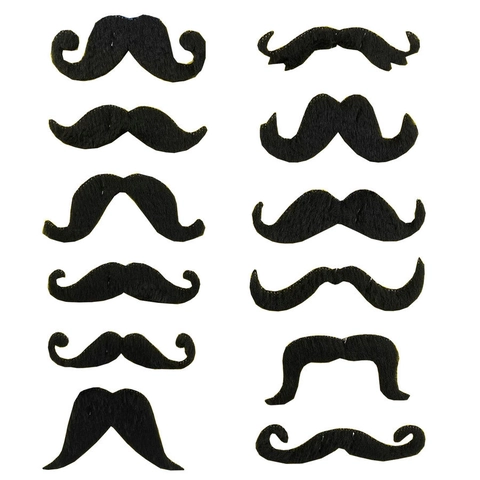 Baffi Di Simulazione Autoadesivi Barbe Finte Assortite Per Halloween Festa Cosplay Mascherata Accessori Per Costumi Nero