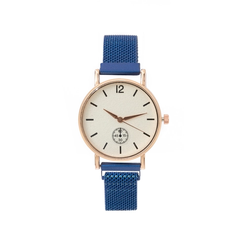 Minimalist Women Quartz Watch Alloy Case Milanese Stainless Steel Mesh Band Business Casual Analog Small Second Dial