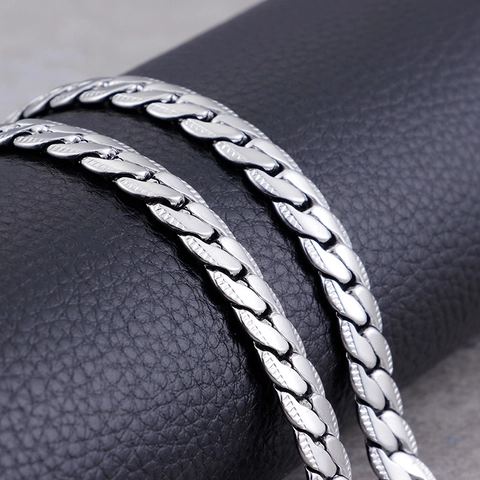 Edelstahl Cuban Gliederkette Flache Minimalistische Hip Hop Halskette Schmuck Für Damen Und Herren