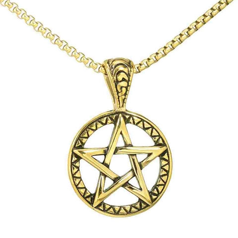 Collana Con Ciondolo Pentagramma In Acciaio Inossidabile Gioielli Vintage Gothic Punk Religiosi Occulti Per Uomo E Donna