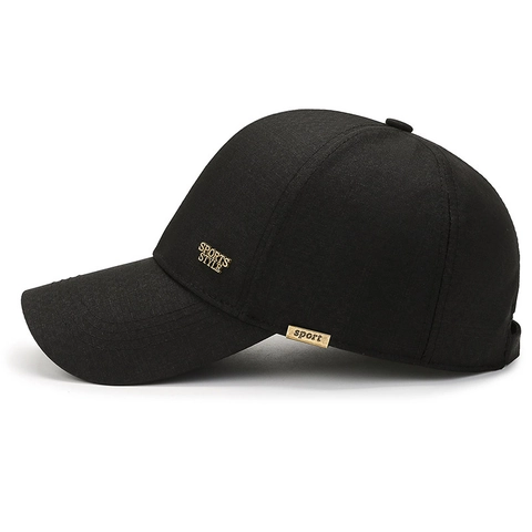 Men Baseball Cap Cotton Canvas Curved Brim Sun Protection Outdoor Casual Adjustable Metal Tag Sports Style