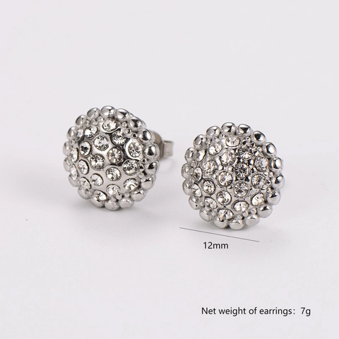 Klassische Runde Ohrstecker Edelstahl Pavé Kristalle Glänzend Geometrisch Minimalistisch Modeschmuck Damen Herren
