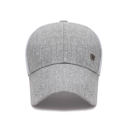 Cappello Da Baseball In Rete Trucker Traspirante Texture Lino Visera Allungata Protezione Solare Regolabile Outdoor Unisex