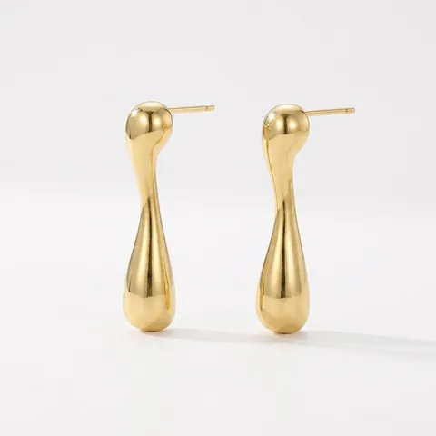 Orecchini A Goccia D'acqua In Metallo Liquido Irregolare Ottone Intrecciato Oro Argento Gioielli Artistici Lucidati Per Donne