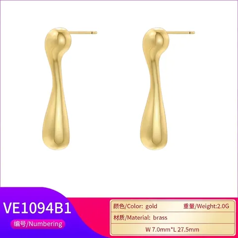 Orecchini A Goccia D'acqua In Metallo Liquido Irregolare Ottone Intrecciato Oro Argento Gioielli Artistici Lucidati Per Donne