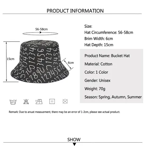 Cappello Alla Pescatora Moda Cotone Stampa Digitale Protezione Solare Outdoor Streetwear Unisex