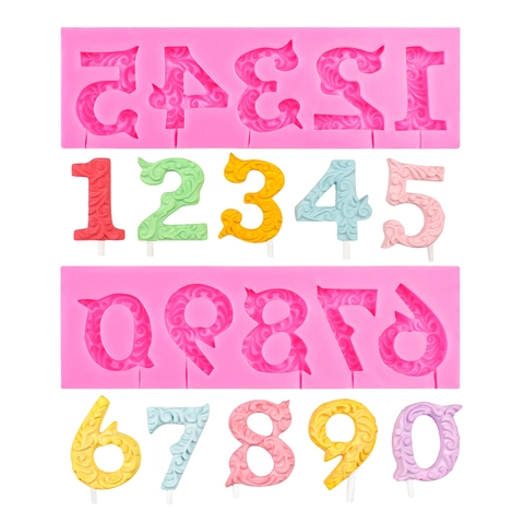 Numerical Silikonform Barock Vintage Geprägt Fondant Schokolade Tortenaufsatz Kerze Dekoratives Werkzeug Basteln