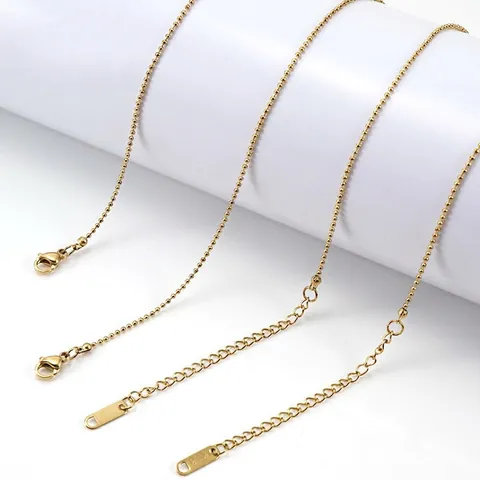 Collana Catena A Sfere Placcata Oro 18K Acciaio Inossidabile Minimalista Trendy Donna Catena Clavicola Con Chiusura