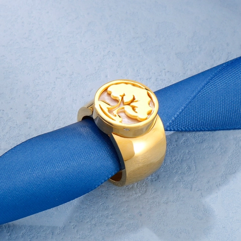 Edelstahl Ringe Für Damen Boho Hand Der Fatima Lebensbaum Römische Zahlen Breit Band Zirkon Perlmutt Vintage