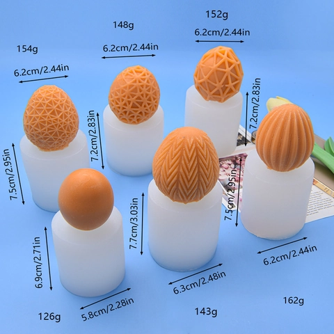 Easter Ei Silikonform Geometrische Textur Für DIY Handgemachte Kerze Aromatherapie Seife Machen 3D Gitter Design