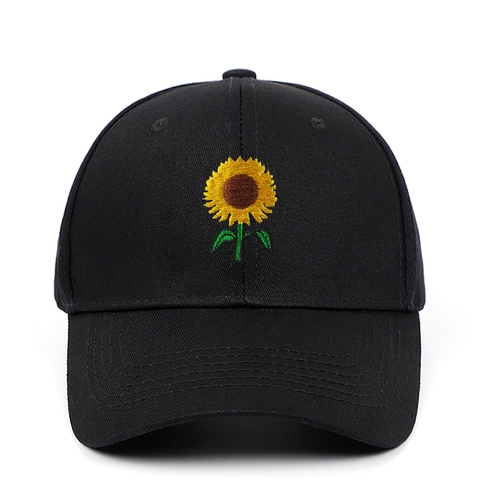 Damen Herren Sonnenblume Stickerei Baseballkappe Baumwolle Verstellbar Lässig Sonnenschutz Outdoor Mode Floral Bestickt Hut